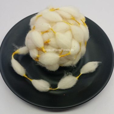 Yellow HANDMADE Gejje Vastra(Cotton Vastra Mala)-1Ladi