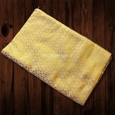 Pure SILK Khann Blouse Piece Material – Golden Colour