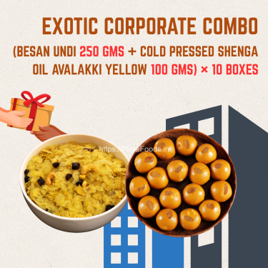 corporate combo-Besan Undi & Coldpressed Shenga Oil Avalakki Yellow